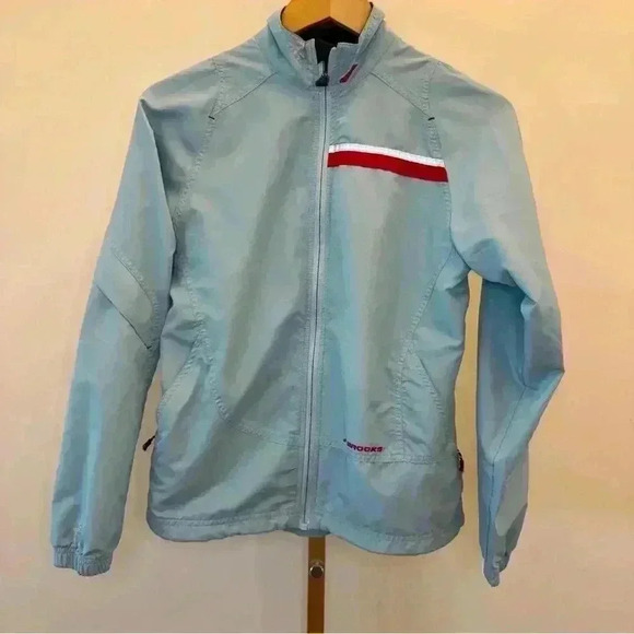Brooks Women's Blue Running Jacket Size S Lightweight Reflective - Picture 1 of 10